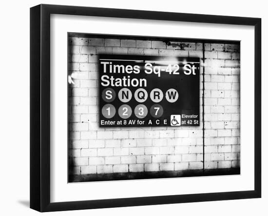 Subway Times Square - 42 Street Station - Subway Sign - Manhattan, New York City, USA-Philippe Hugonnard-Framed Giclee Print