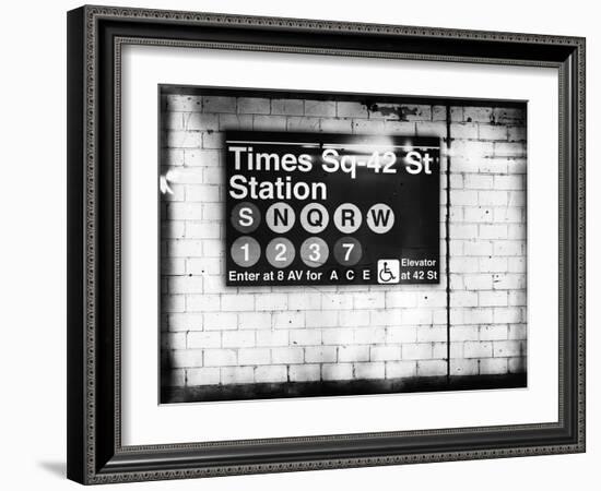 Subway Times Square - 42 Street Station - Subway Sign - Manhattan, New York City, USA-Philippe Hugonnard-Framed Giclee Print