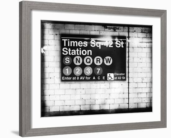 Subway Times Square - 42 Street Station - Subway Sign - Manhattan, New York City, USA-Philippe Hugonnard-Framed Giclee Print