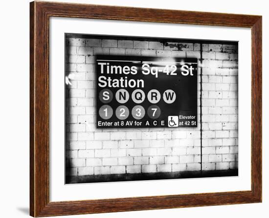 Subway Times Square - 42 Street Station - Subway Sign - Manhattan, New York City, USA-Philippe Hugonnard-Framed Giclee Print