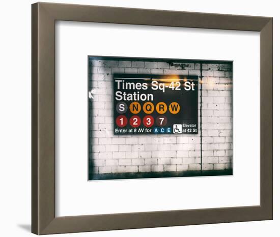 Subway Times Square - 42 Street Station - Subway Sign - Manhattan, New York City, USA-Philippe Hugonnard-Framed Art Print