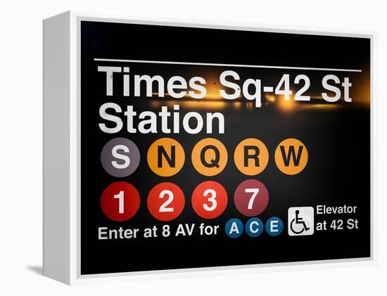 Subway Times Square - 42 Street Station - Subway Sign - Manhattan, New York City, USA-Philippe Hugonnard-Framed Stretched Canvas