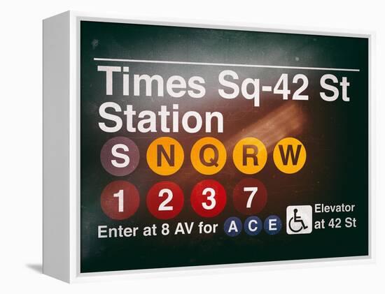 Subway Times Square - 42 Street Station - Subway Sign - Manhattan, New York City, USA-Philippe Hugonnard-Framed Stretched Canvas