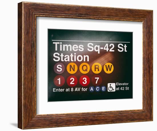 Subway Times Square - 42 Street Station - Subway Sign - Manhattan, New York City, USA-Philippe Hugonnard-Framed Art Print