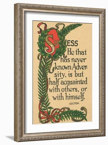 Success, Colton Quote-null-Framed Premium Giclee Print