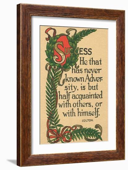 Success, Colton Quote-null-Framed Premium Giclee Print