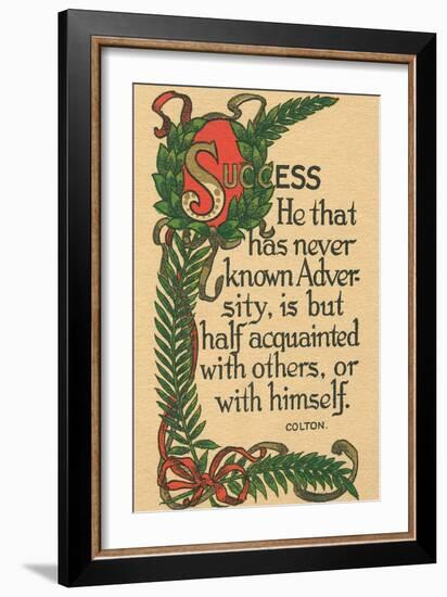 Success, Colton Quote-null-Framed Premium Giclee Print