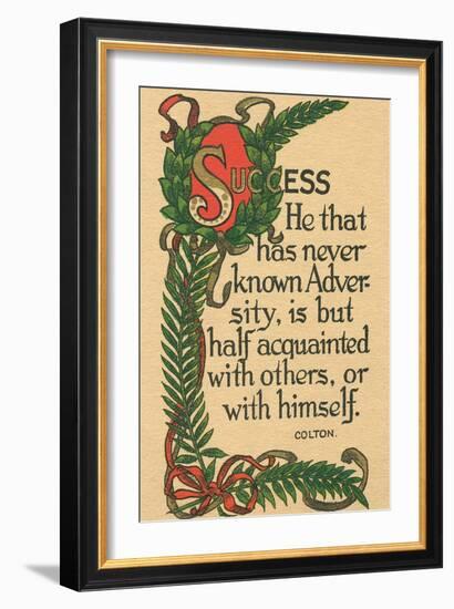 Success, Colton Quote-null-Framed Premium Giclee Print