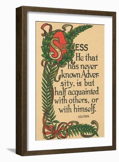 Success, Colton Quote--Framed Art Print