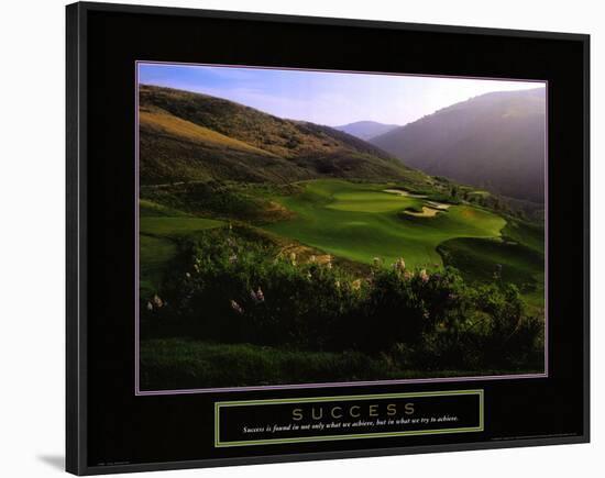 Success: Golf Course in Hills-null-Framed Art Print