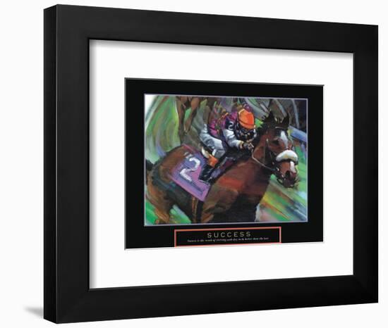 Success - Horse Race Jockey-Bill Hall-Framed Art Print