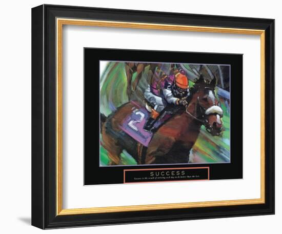 Success - Horse Race Jockey-Bill Hall-Framed Art Print