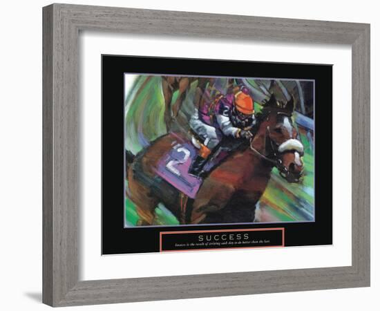 Success - Horse Race Jockey-Bill Hall-Framed Art Print