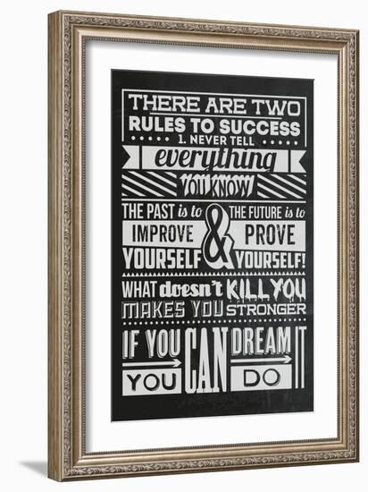 Success Set Black-Vintage Vector Studio-Framed Premium Giclee Print