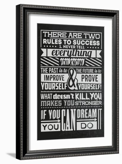 Success Set Black-Vintage Vector Studio-Framed Premium Giclee Print