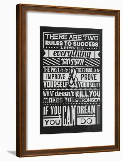 Success Set Black-Vintage Vector Studio-Framed Art Print