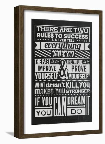 Success Set Black-Vintage Vector Studio-Framed Art Print