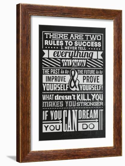 Success Set Black-Vintage Vector Studio-Framed Art Print