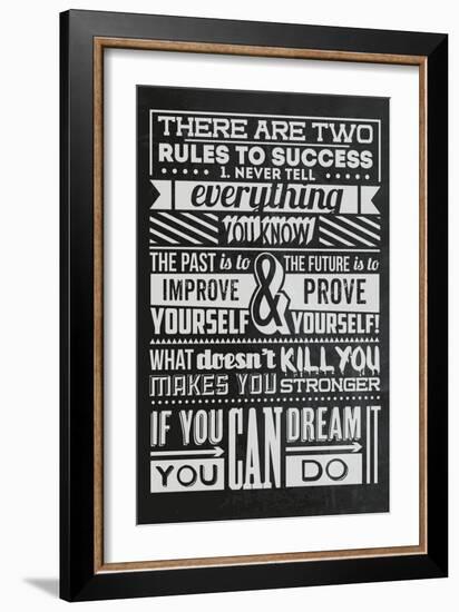 Success Set Black-Vintage Vector Studio-Framed Art Print