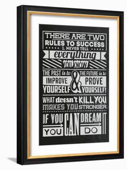 Success Set Black-Vintage Vector Studio-Framed Art Print