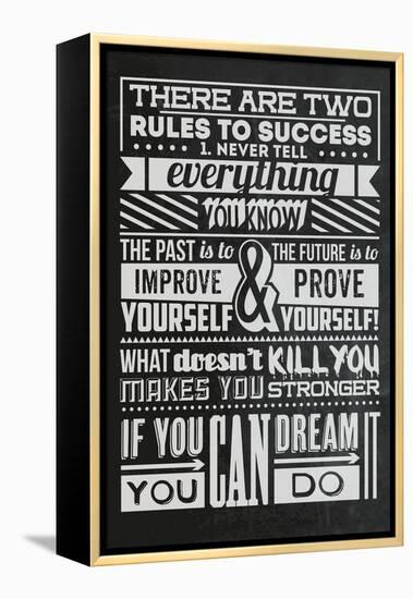 Success Set Black-Vintage Vector Studio-Framed Stretched Canvas