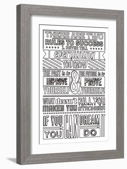 Success Set White-Vintage Vector Studio-Framed Premium Giclee Print