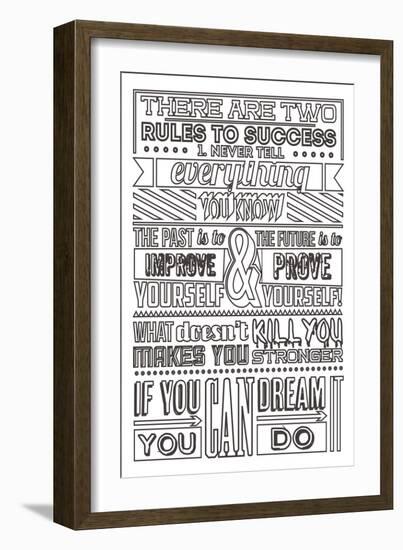 Success Set White-Vintage Vector Studio-Framed Premium Giclee Print