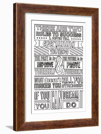 Success Set White-Vintage Vector Studio-Framed Premium Giclee Print