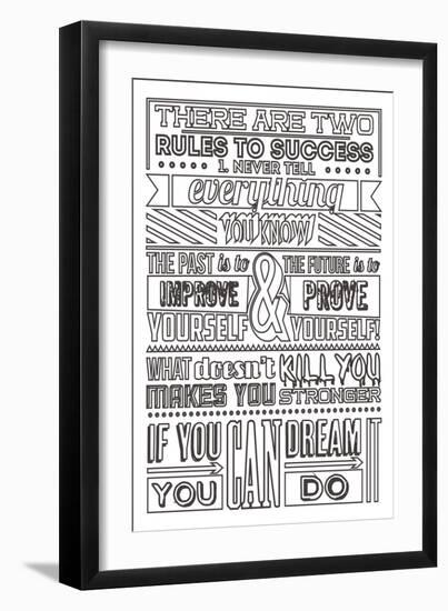 Success Set White-Vintage Vector Studio-Framed Premium Giclee Print