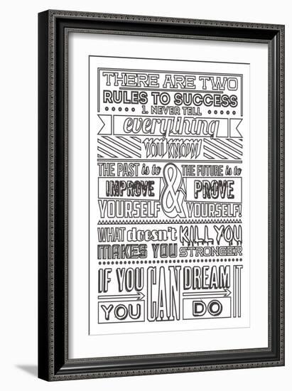 Success Set White-Vintage Vector Studio-Framed Premium Giclee Print