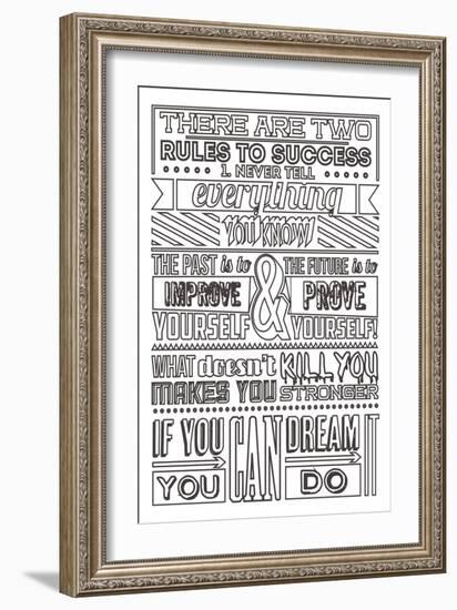 Success Set White-Vintage Vector Studio-Framed Art Print