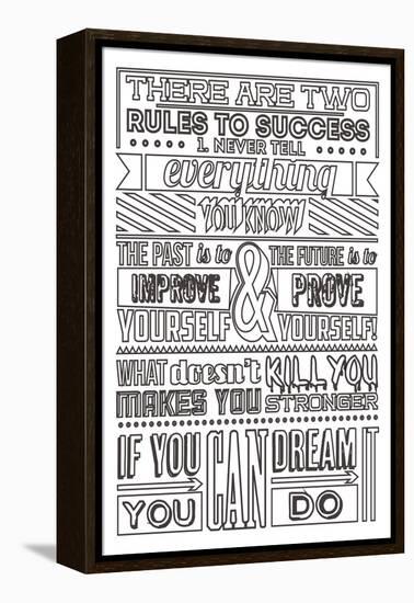 Success Set White-Vintage Vector Studio-Framed Stretched Canvas