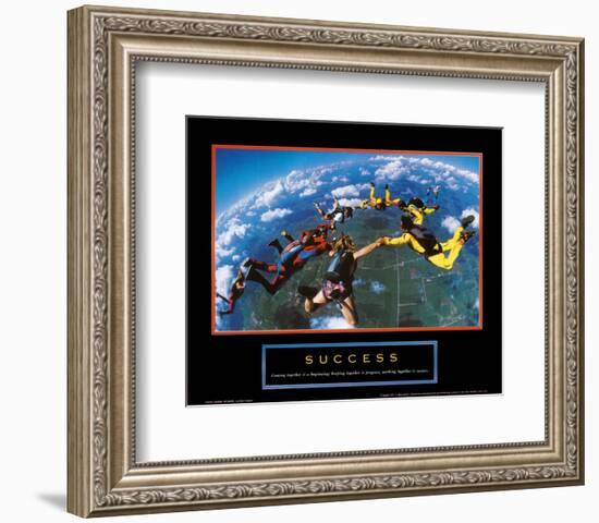 Success: Skydivers-null-Framed Art Print