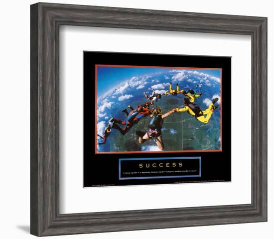 Success: Skydivers-null-Framed Art Print