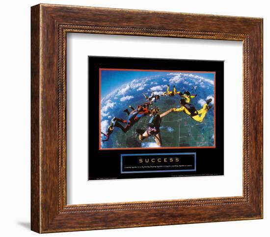 Success: Skydivers-null-Framed Art Print