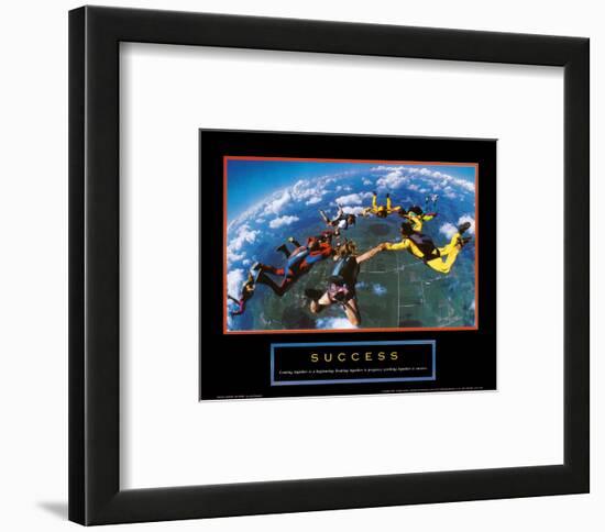 Success: Skydivers-null-Framed Art Print