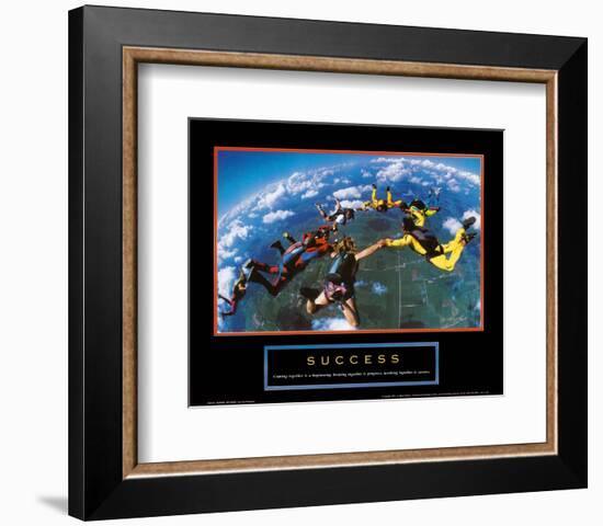 Success: Skydivers-null-Framed Art Print