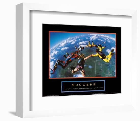 Success: Skydivers-null-Framed Art Print