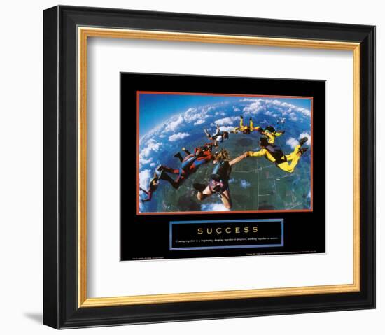 Success: Skydivers-null-Framed Art Print