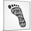 'Success Starts with the First Step' Lettering-Victoria Gripas-Mounted Art Print