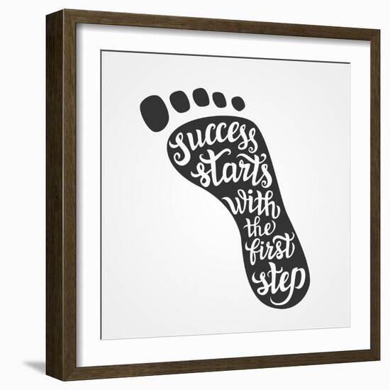 'Success Starts with the First Step' Lettering-Victoria Gripas-Framed Premium Giclee Print