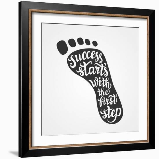 'Success Starts with the First Step' Lettering-Victoria Gripas-Framed Premium Giclee Print