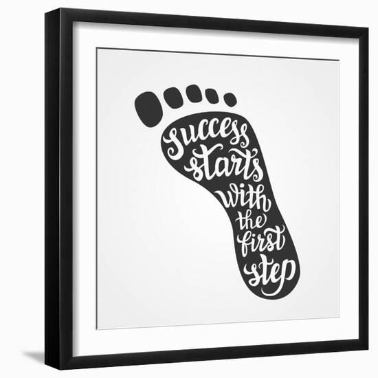 'Success Starts with the First Step' Lettering-Victoria Gripas-Framed Premium Giclee Print