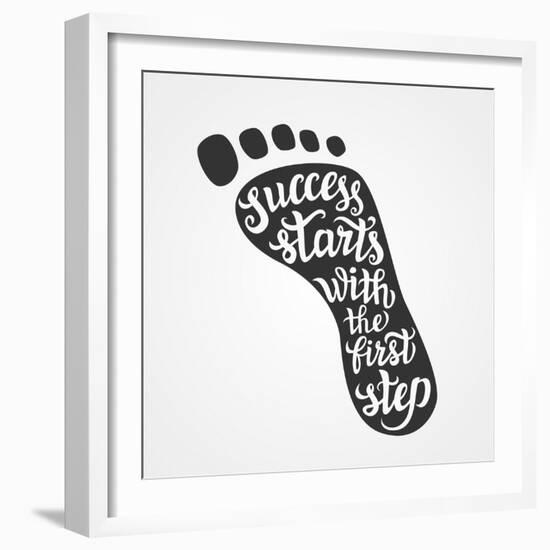 'Success Starts with the First Step' Lettering-Victoria Gripas-Framed Premium Giclee Print