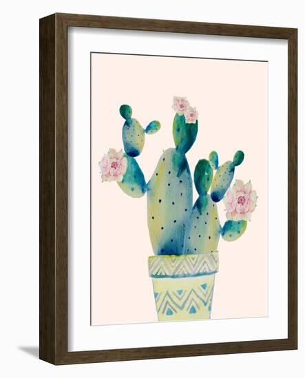 Succulent In Teal B-Boho Hue Studio-Framed Art Print