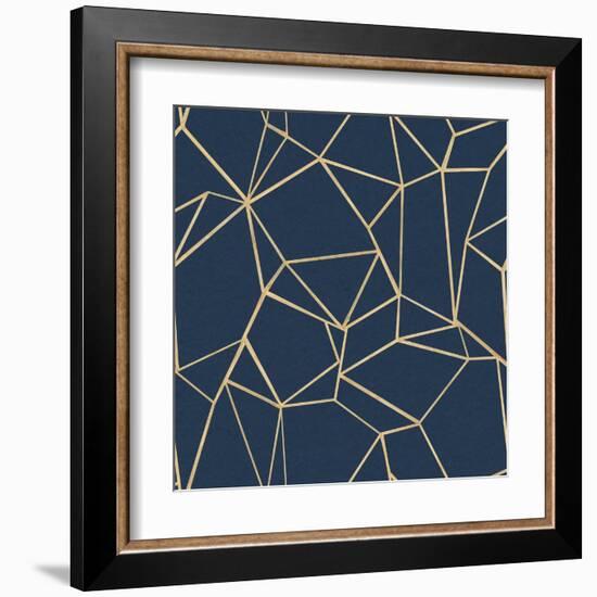 Succulent Pattern Navy-Wild Apple Portfolio-Framed Art Print