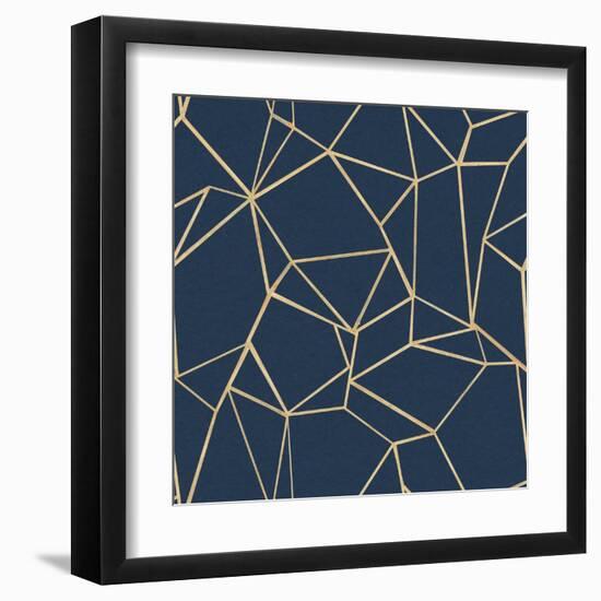 Succulent Pattern Navy-Wild Apple Portfolio-Framed Art Print