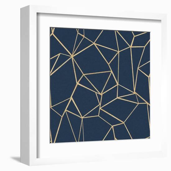 Succulent Pattern Navy-Wild Apple Portfolio-Framed Art Print