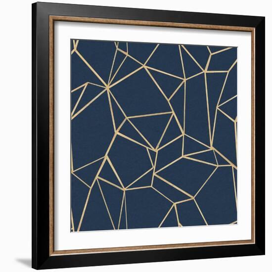 Succulent Pattern Navy-Wild Apple Portfolio-Framed Art Print