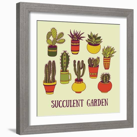 Succulents Garden-LunaSolvo-Framed Art Print